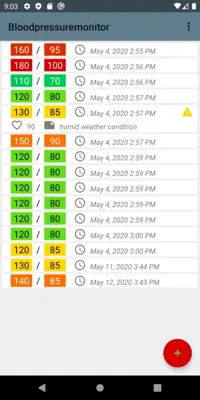 Bloodpressuremonitor android App screenshot 3